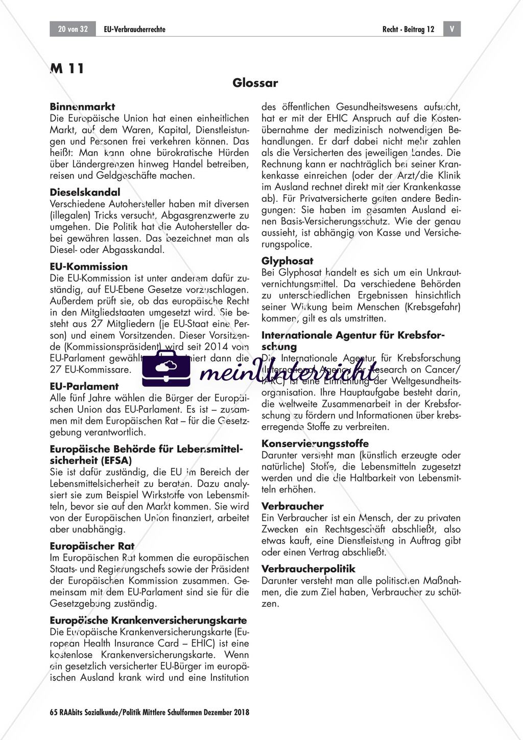 EU: Verbraucherrechte Preview 20