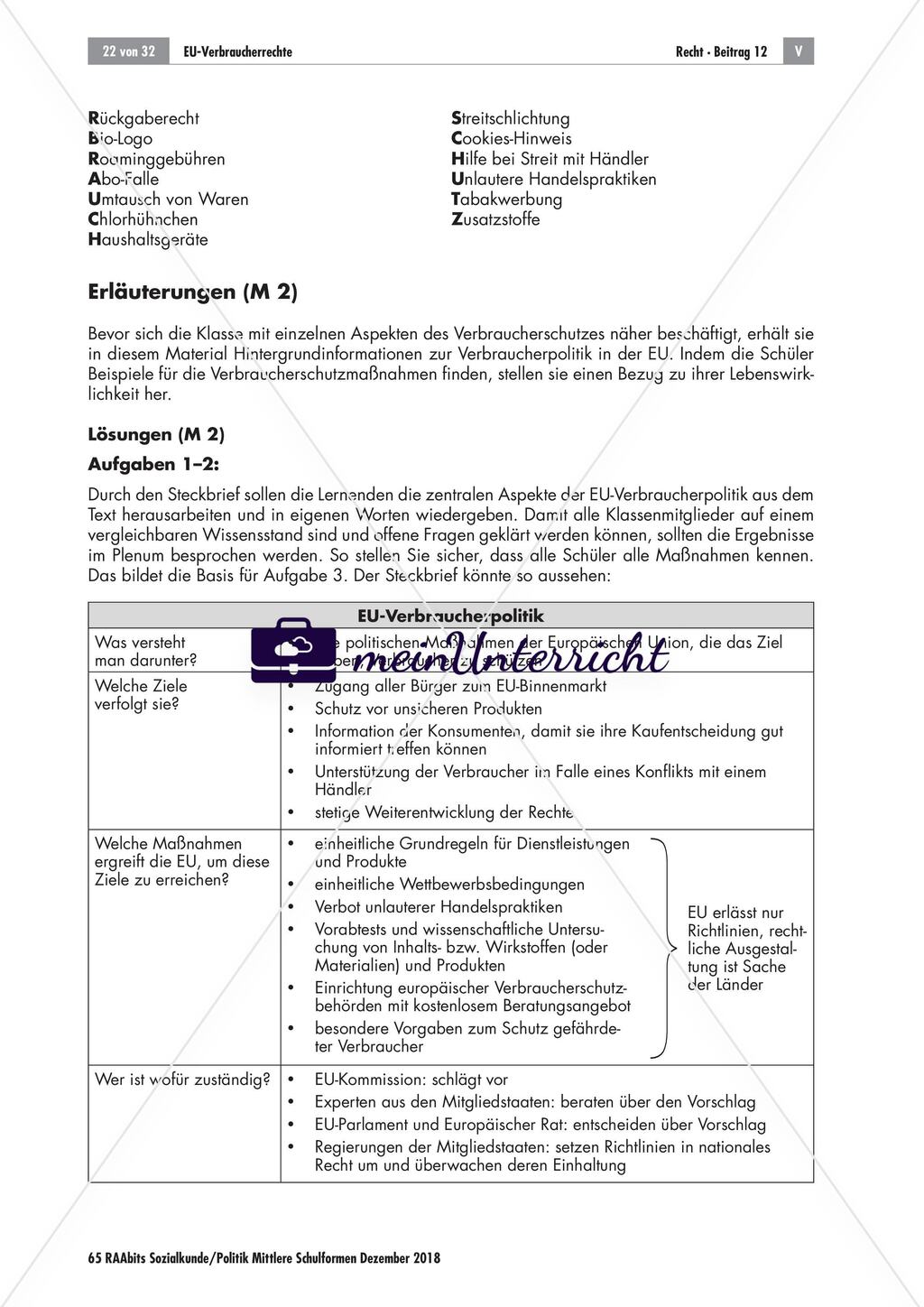 EU: Verbraucherrechte Preview 22