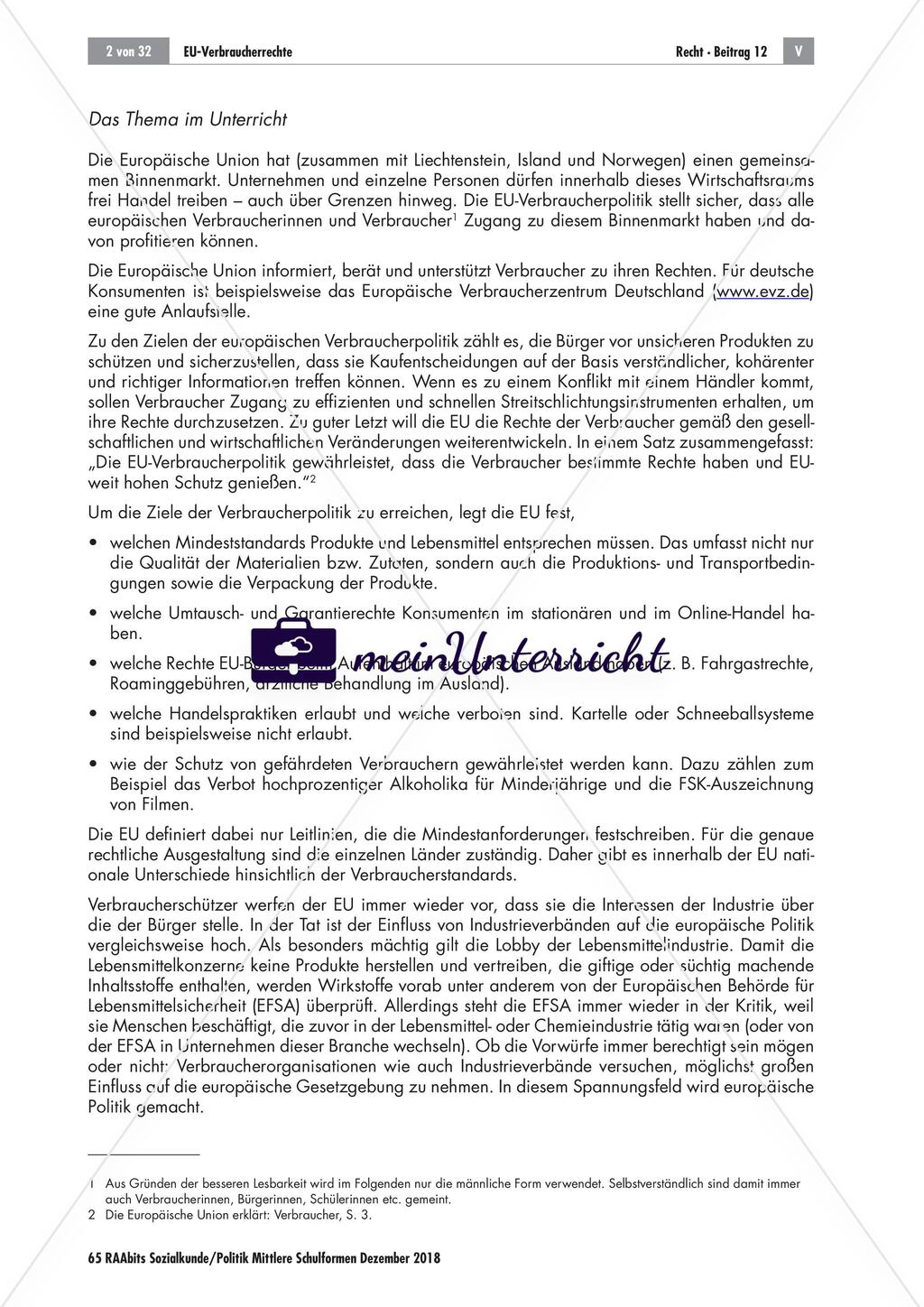EU: Verbraucherrechte Preview 2