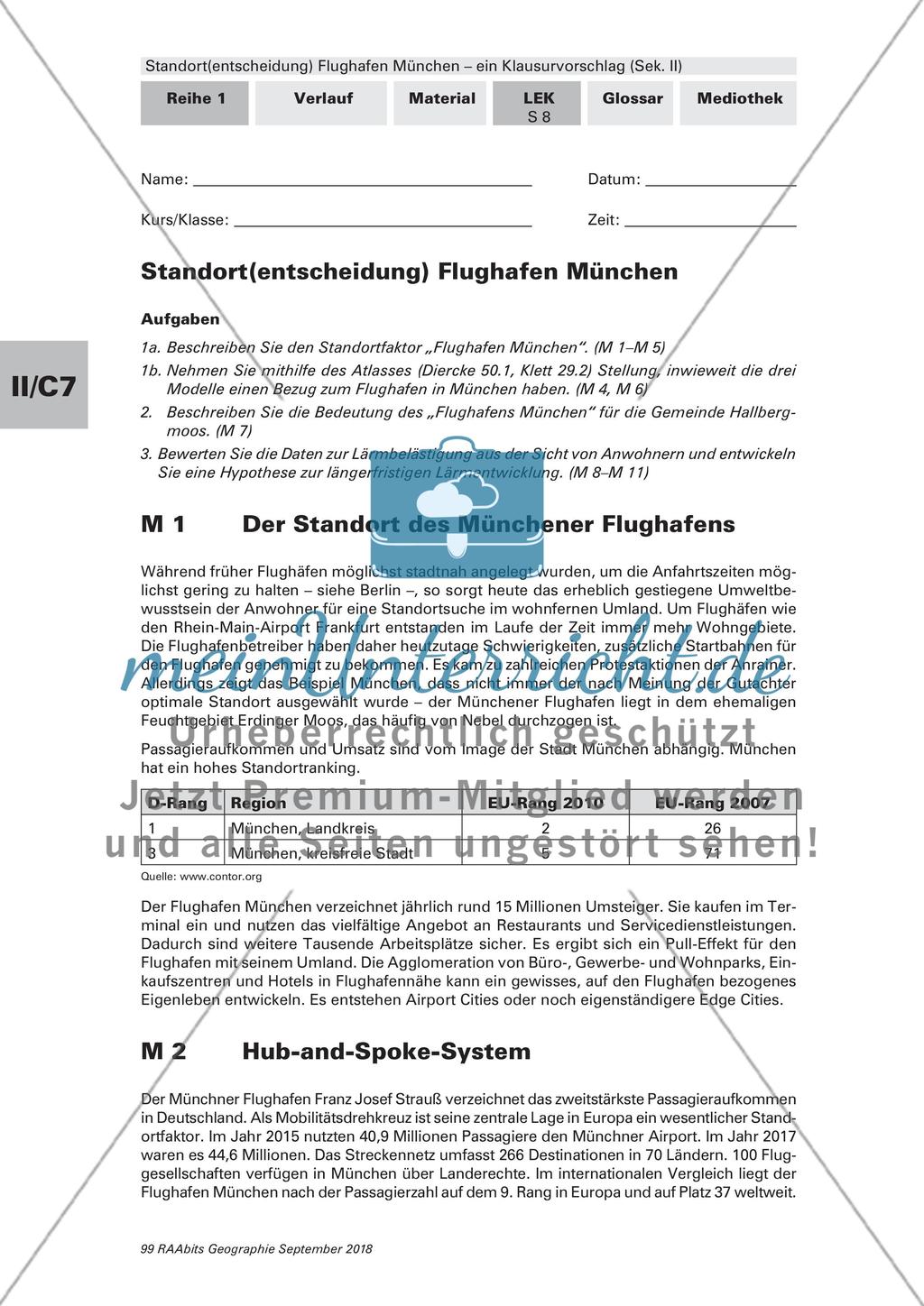 Der Standort des Flughafen München: ein Klausurvorschlag Preview 10