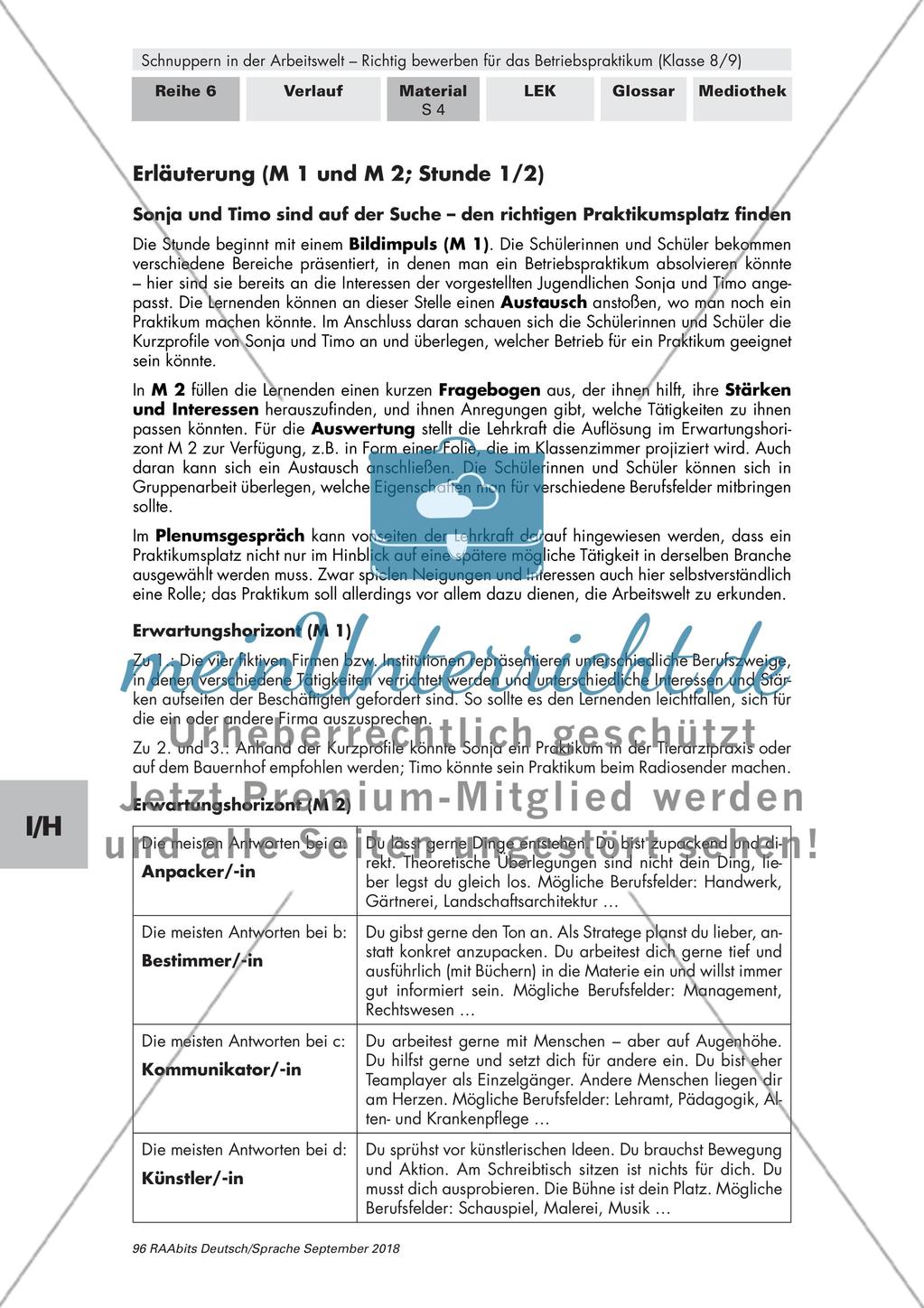 Betriebspraktikum: Auswahl des passenden Praktikumsplatzes Preview 3