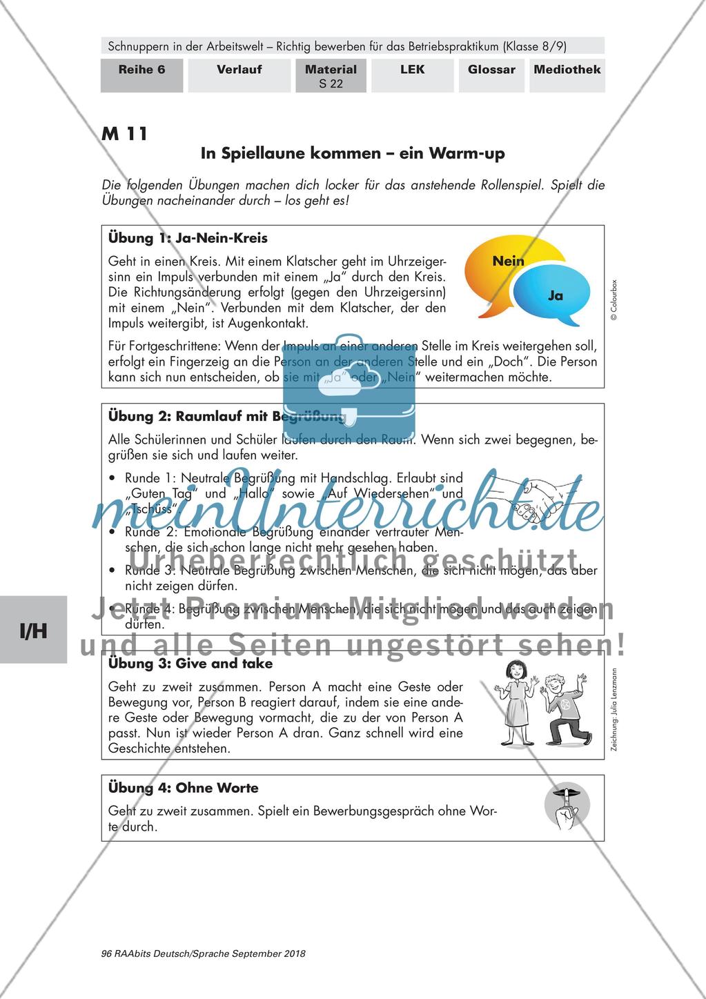 Betriebspraktikum: Bewerbungsgespräche führen Preview 1