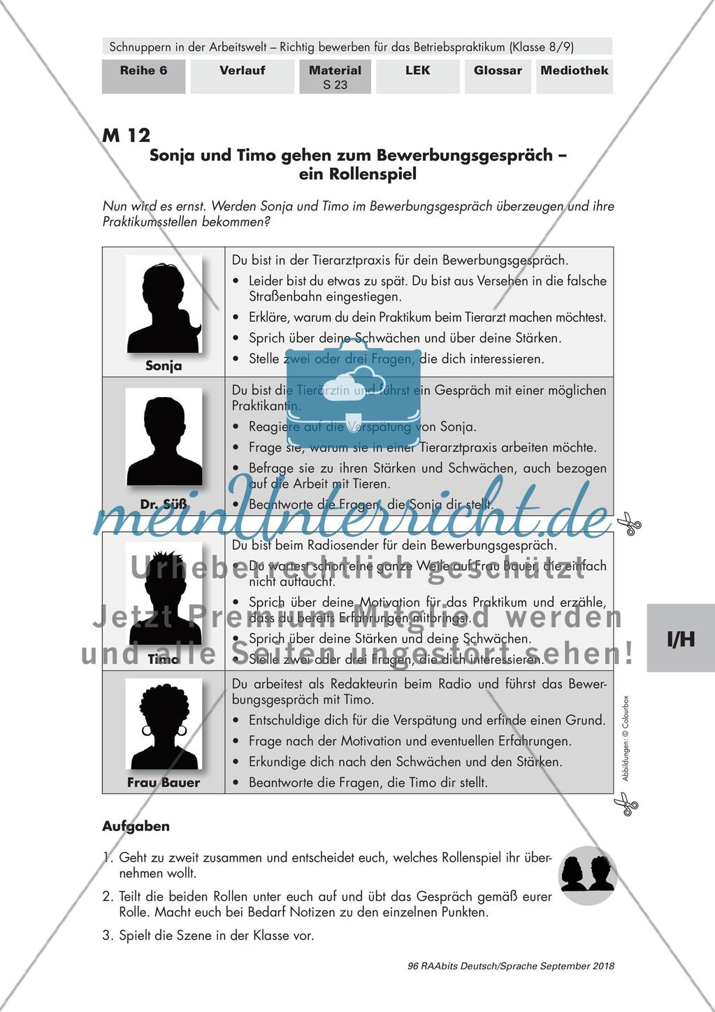 Betriebspraktikum: Bewerbungsgespräche führen Preview 2