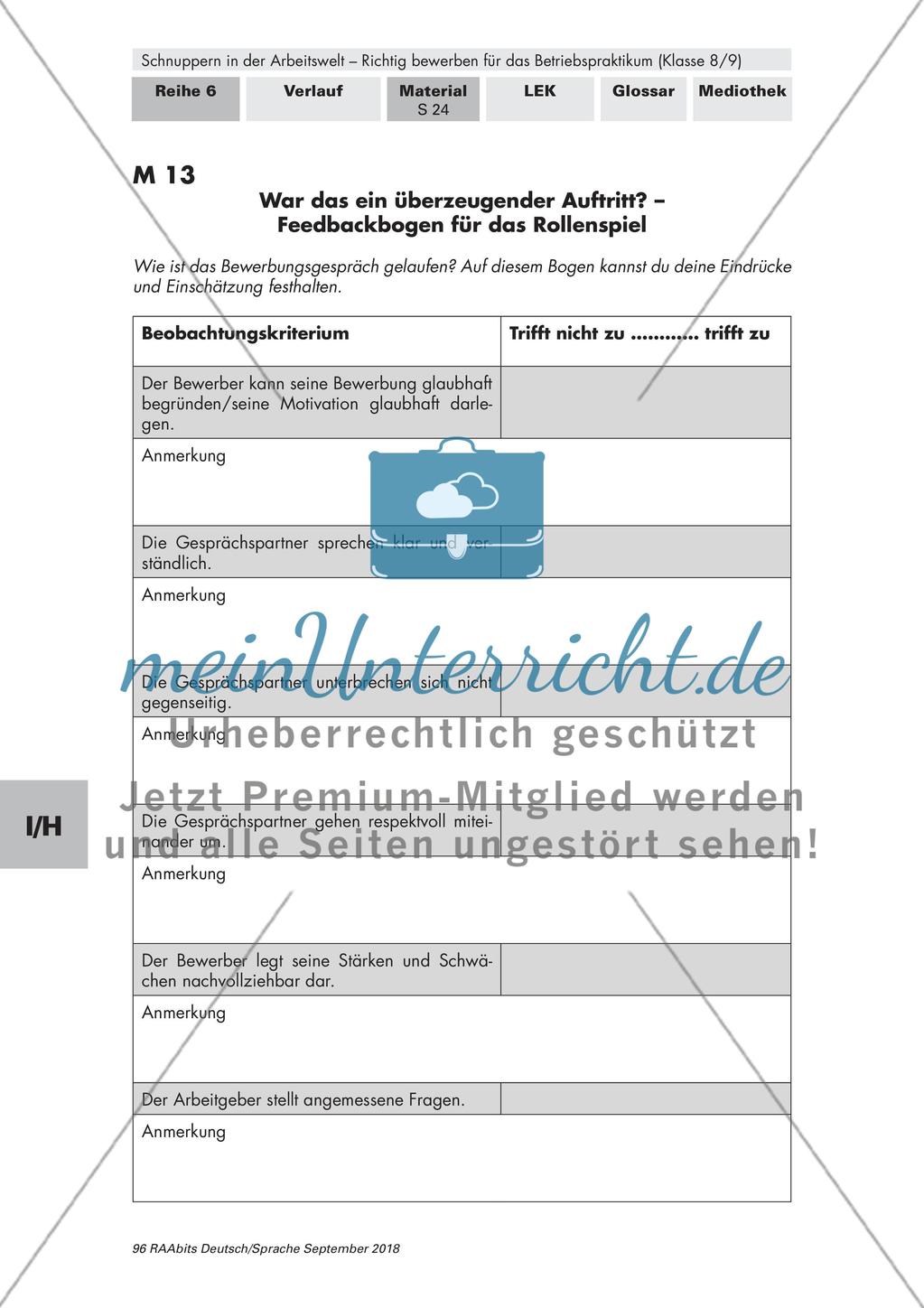 Betriebspraktikum: Bewerbungsgespräche führen Preview 3