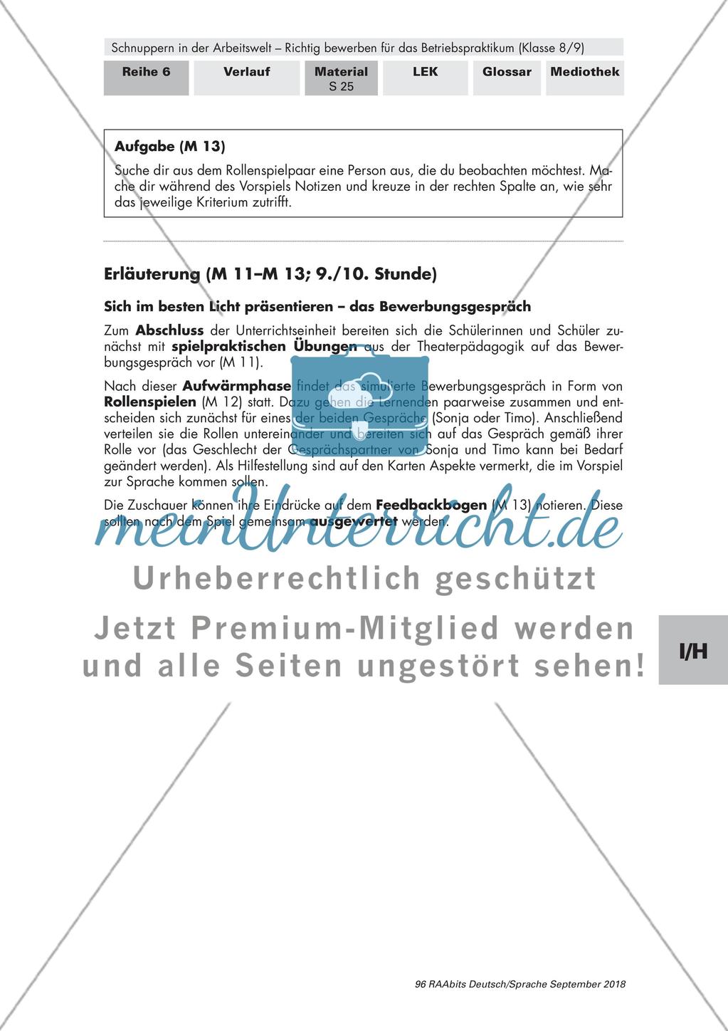 Betriebspraktikum: Bewerbungsgespräche führen Preview 4