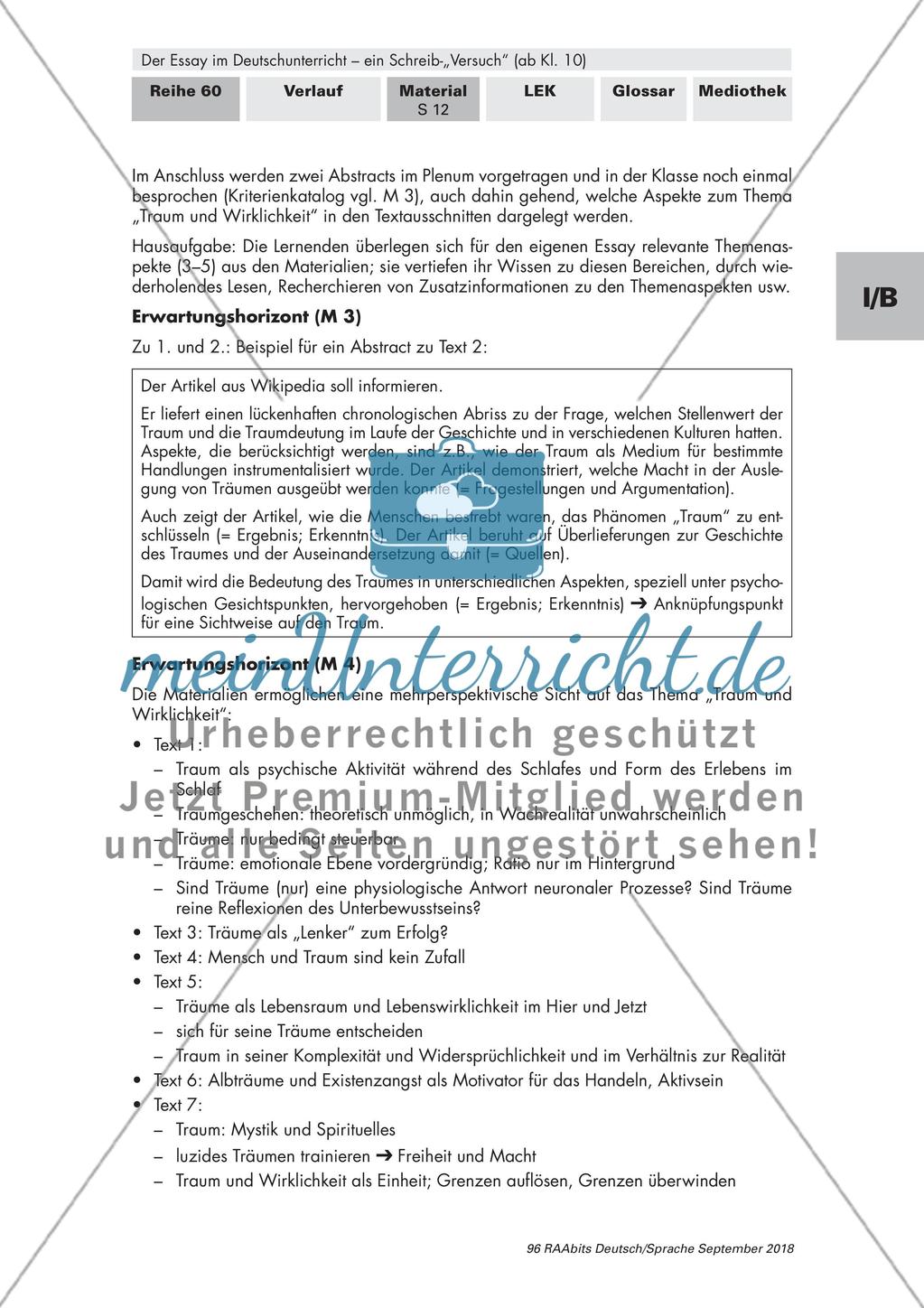 Entstehung und Charakterisierung des Essays Preview 11
