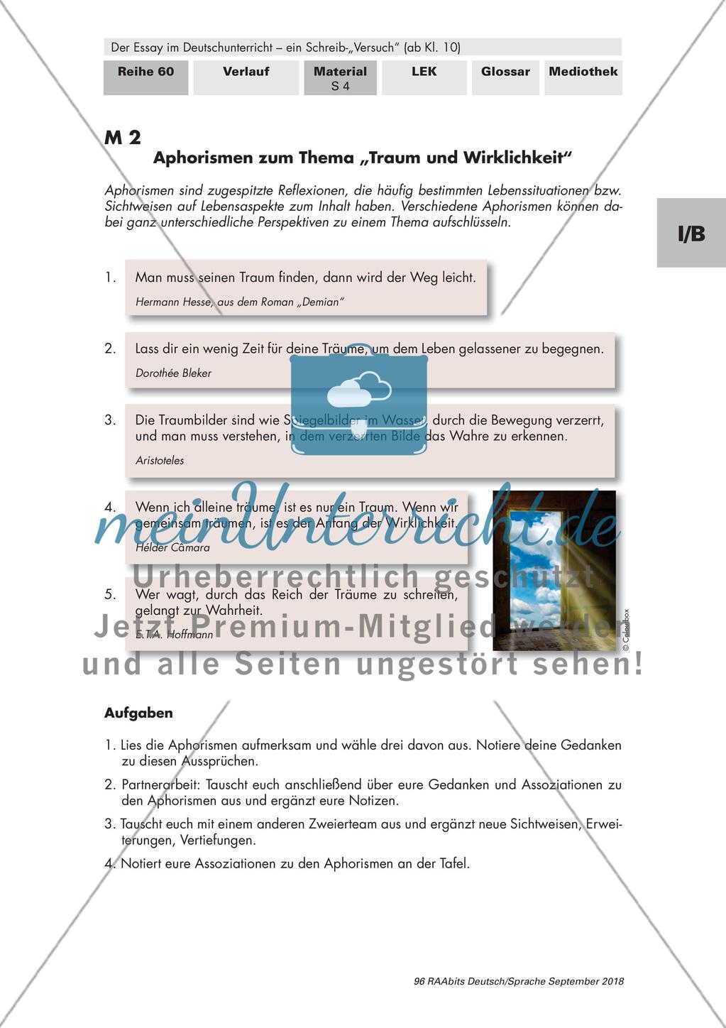 Entstehung und Charakterisierung des Essays Preview 3