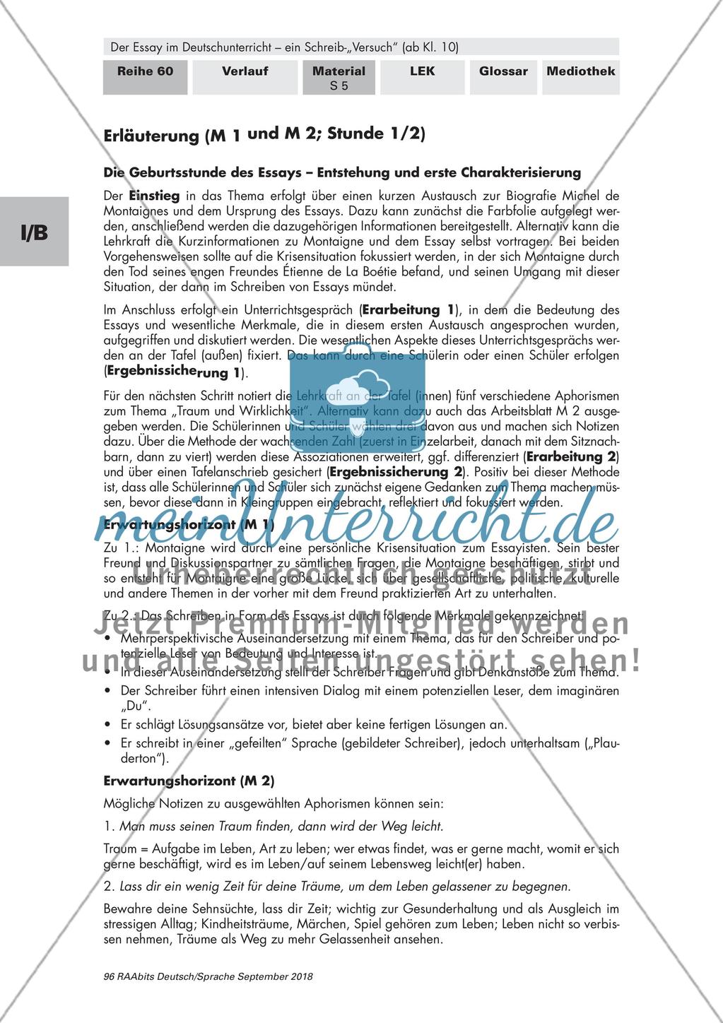 Entstehung und Charakterisierung des Essays Preview 4