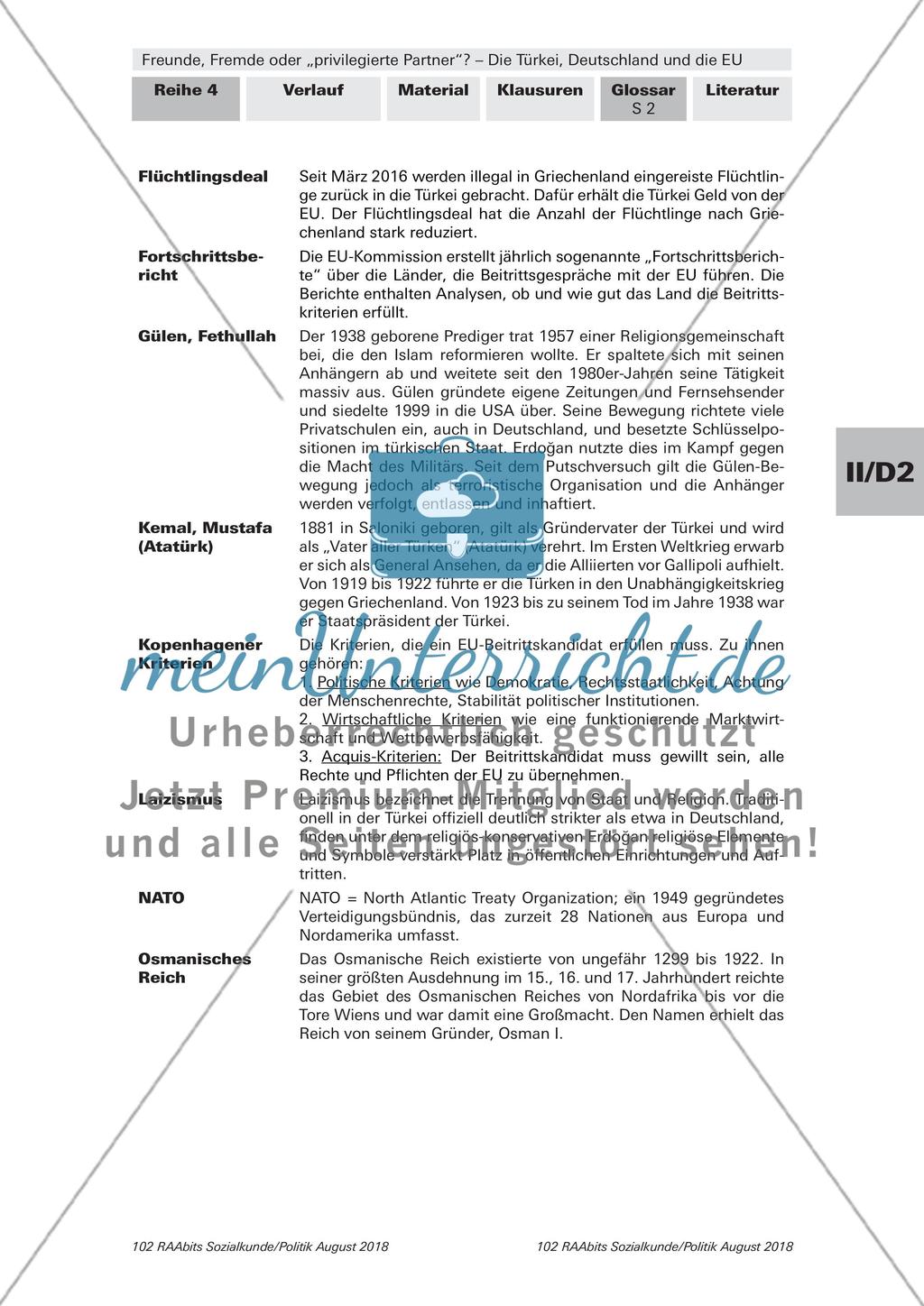 Türkei, Deutschland und EU - Lernkontrolle, Glossar Preview 4