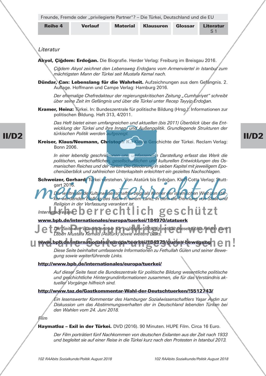 Türkei, Deutschland und EU - Lernkontrolle, Glossar Preview 5