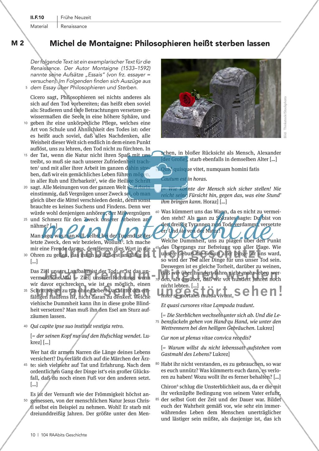 Texte der Renaissance: Die Würde des Menschen und das Philosophieren Preview 4