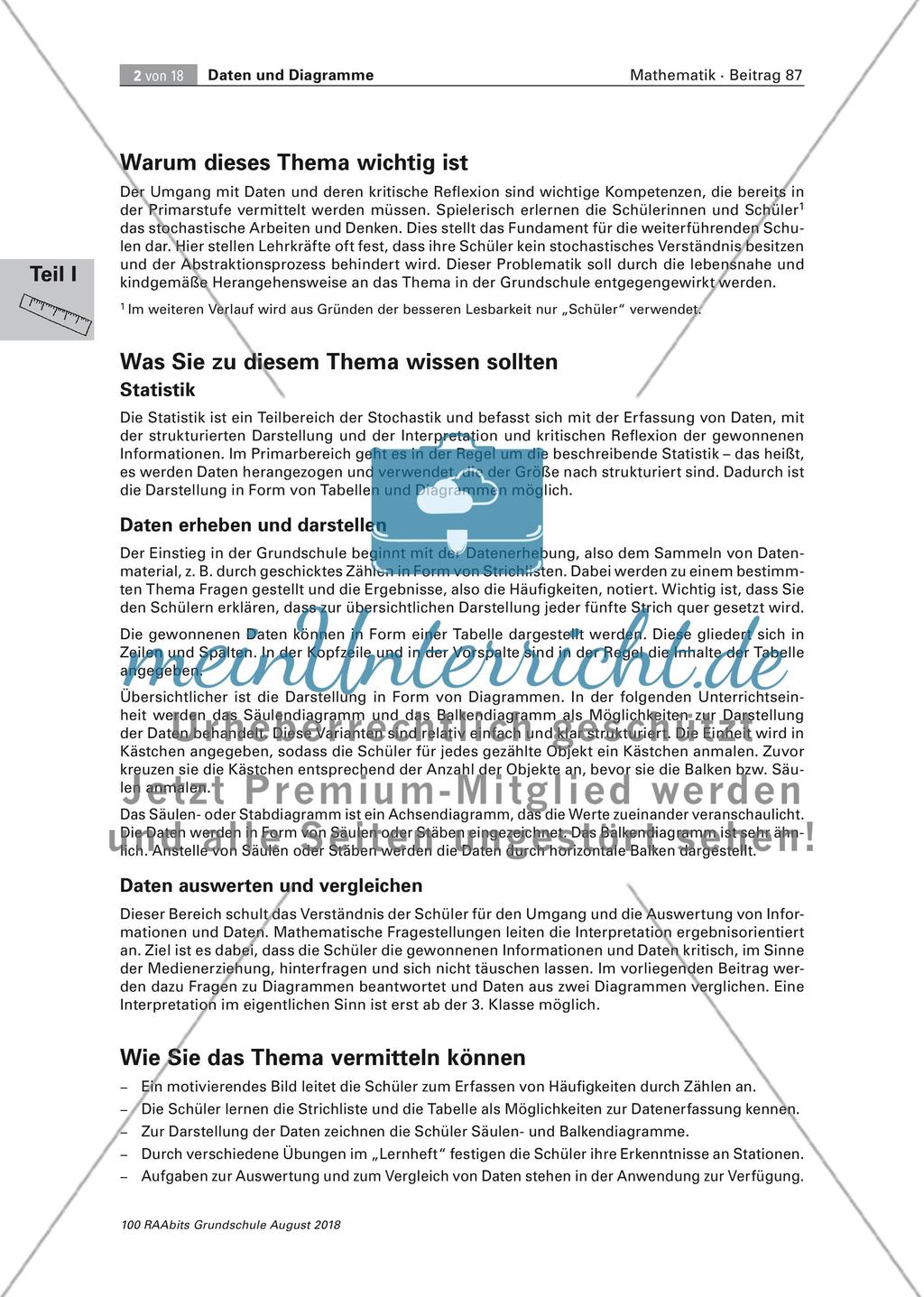 Unsere Klasse in Zahlen: Daten und Diagramme Preview 2