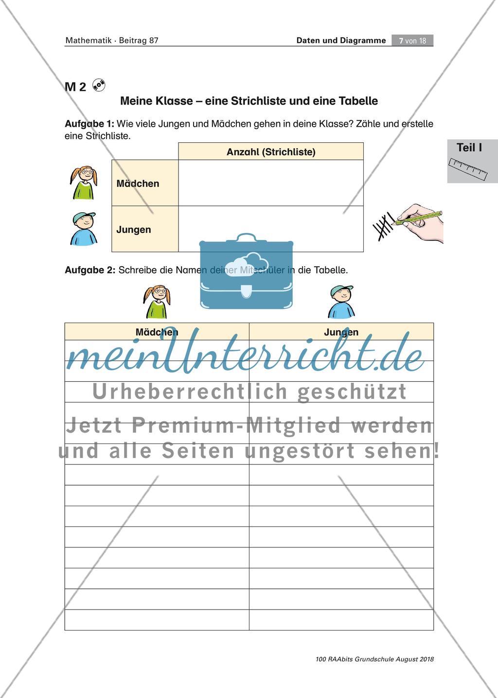 Unsere Klasse in Zahlen: Daten und Diagramme Preview 7