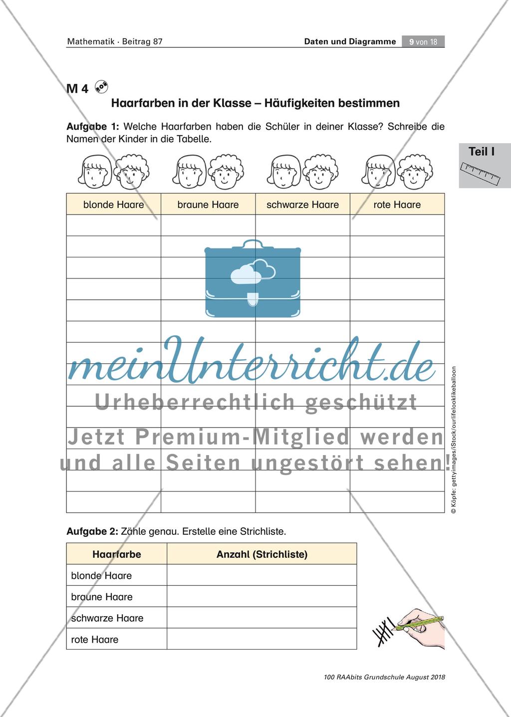 Unsere Klasse in Zahlen: Daten und Diagramme Preview 9