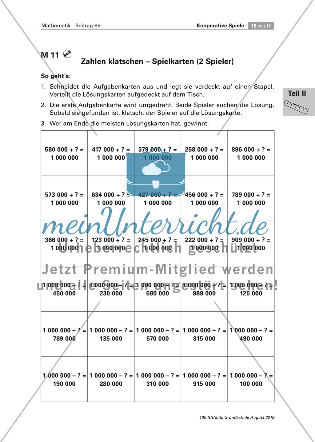 Kooperative Spiele zur Zahlraumerweiterung Preview 15