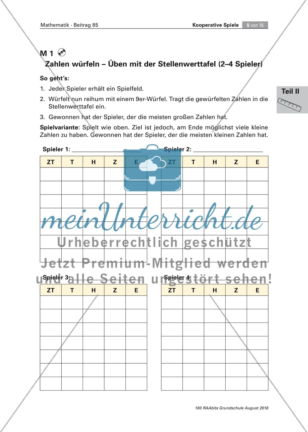 Kooperative Spiele zur Zahlraumerweiterung Preview 5