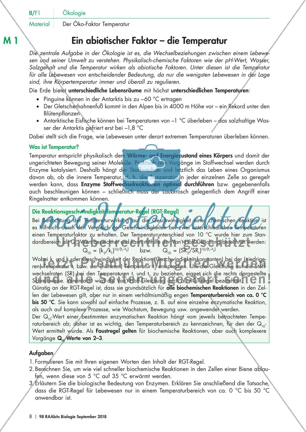 Der abiotischer Faktor Temperatur Preview 1