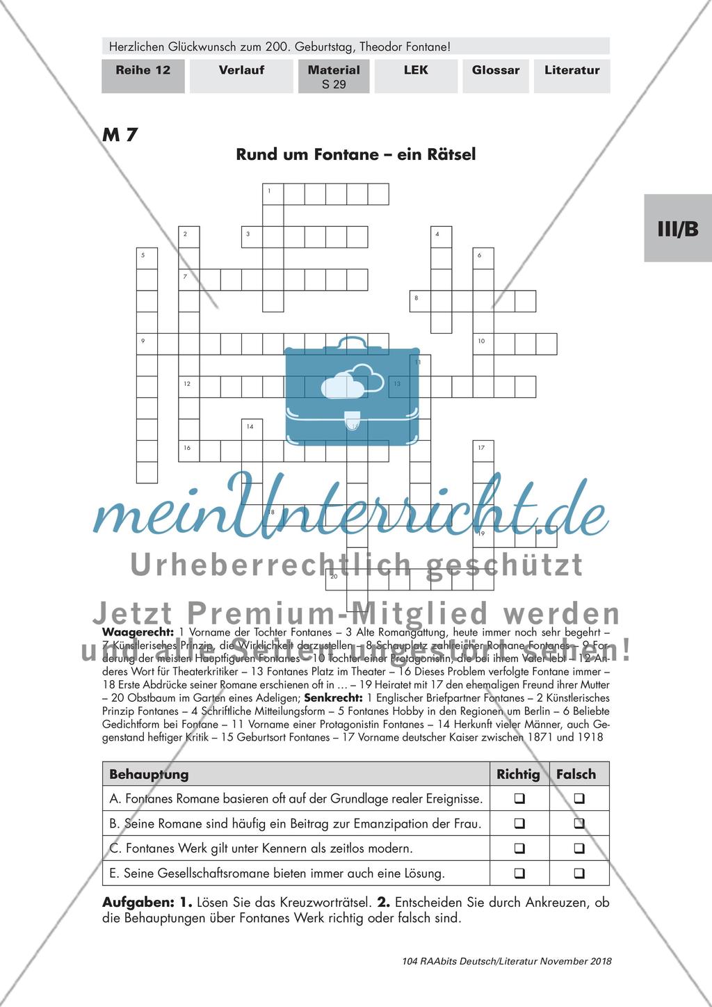 Theodor Fontane's 200. Geburtstag: Ergebnissicherung Preview 1
