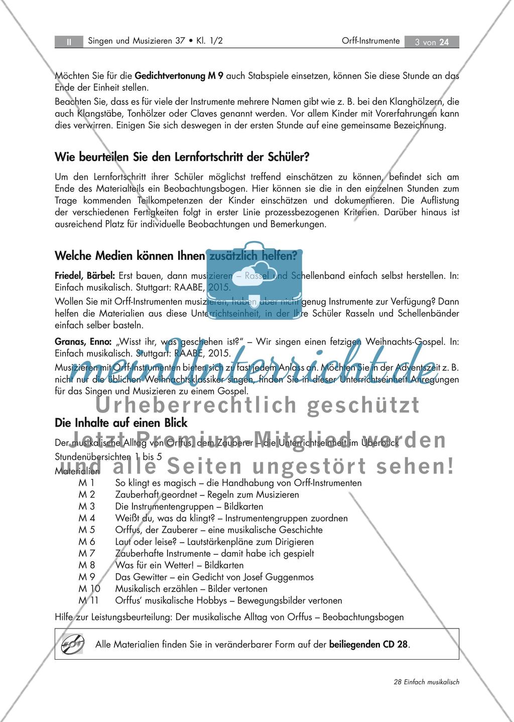Der musikalische Alltag von Orffus, dem Zauberer Orff-Instrumente kennenlernen und ausprobieren Stand: Dezember 2018 Preview 3