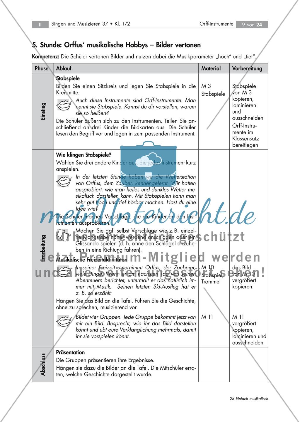 Der musikalische Alltag von Orffus, dem Zauberer Orff-Instrumente kennenlernen und ausprobieren Stand: Dezember 2018 Preview 9