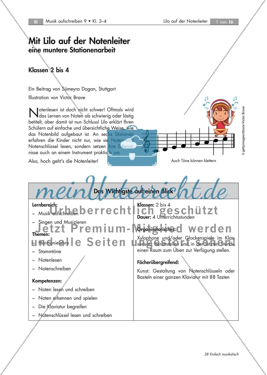 Mit Lilo auf der Notenleiter eine muntere Stationenarbeit Stand: Dezember 2018 Preview 1