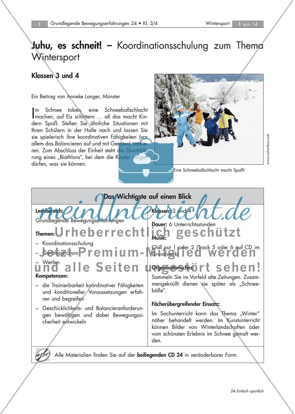Koordinationsschulung zum Thema Wintersport Preview 1