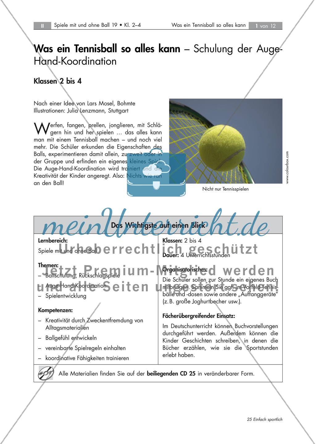 Koordinationsschulung: Übungen mit Tennisbällen Preview 1