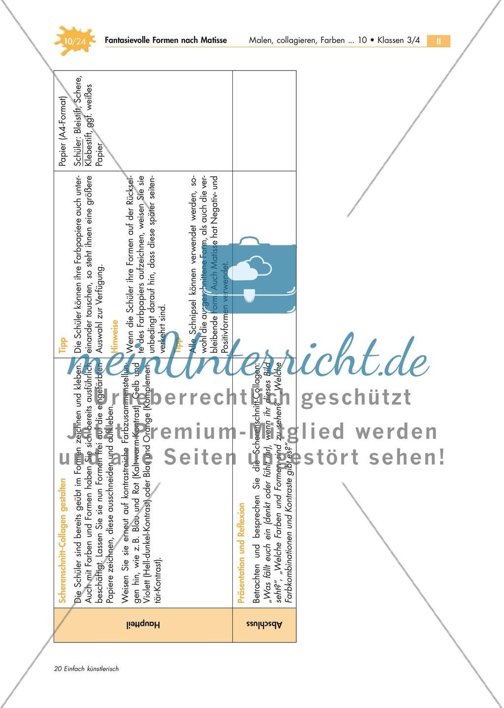 Malen mit der Schere: Fantasievolle Formen nach Matisse Preview 10