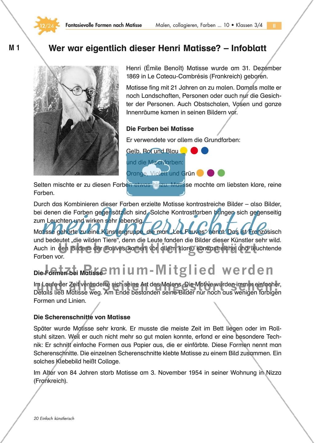 Malen mit der Schere: Fantasievolle Formen nach Matisse Preview 12