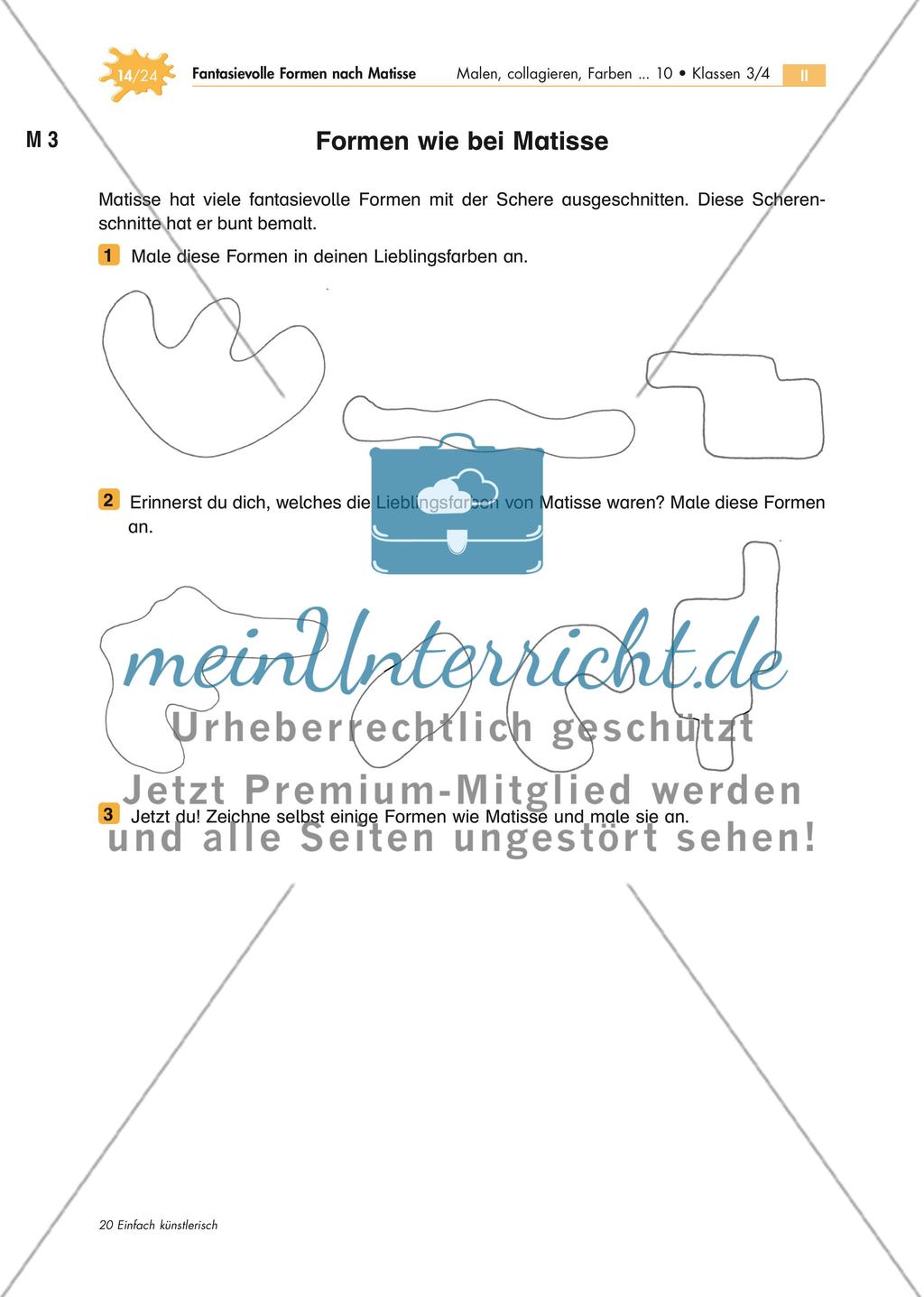 Malen mit der Schere: Fantasievolle Formen nach Matisse Preview 14