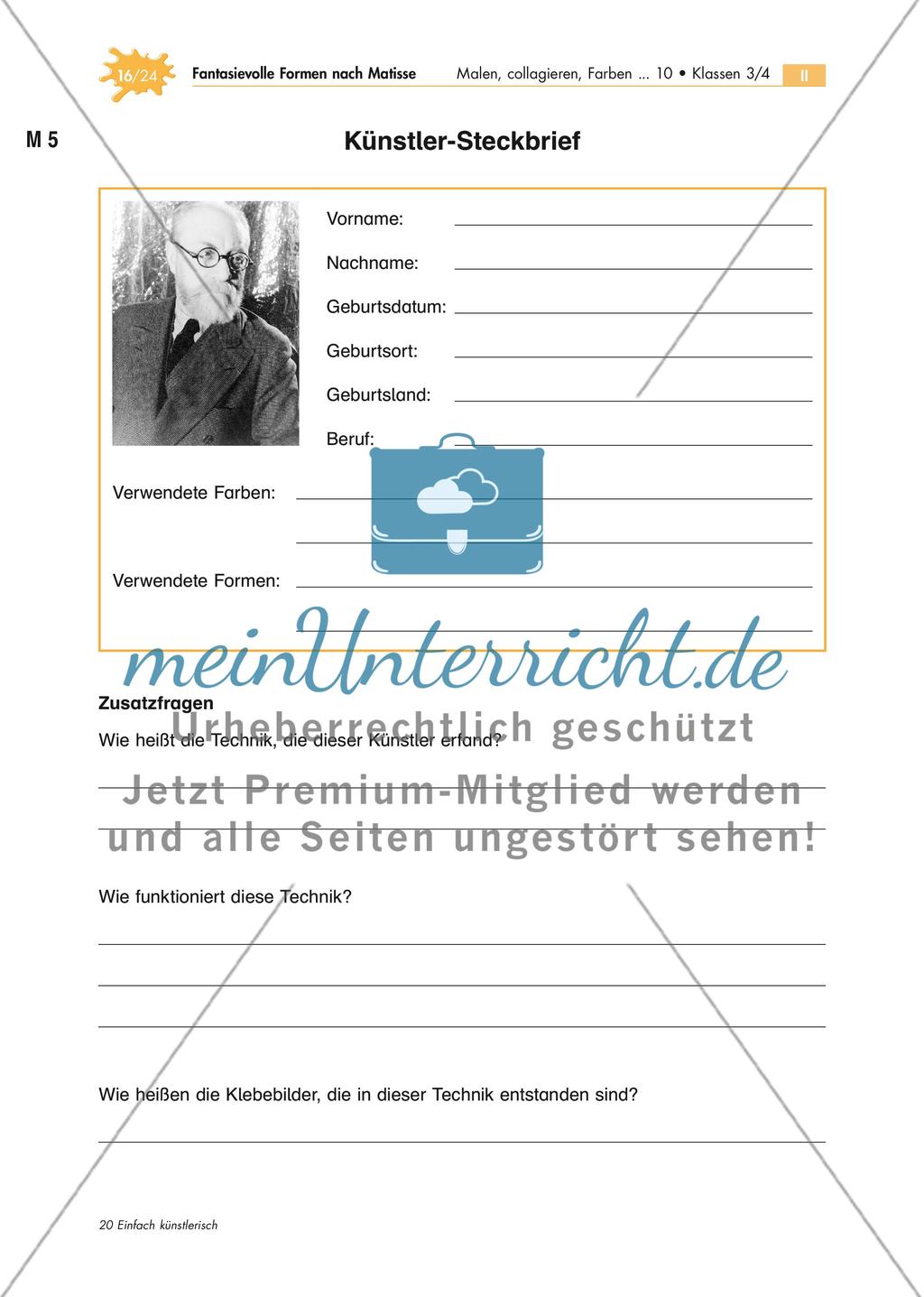 Malen mit der Schere: Fantasievolle Formen nach Matisse Preview 16