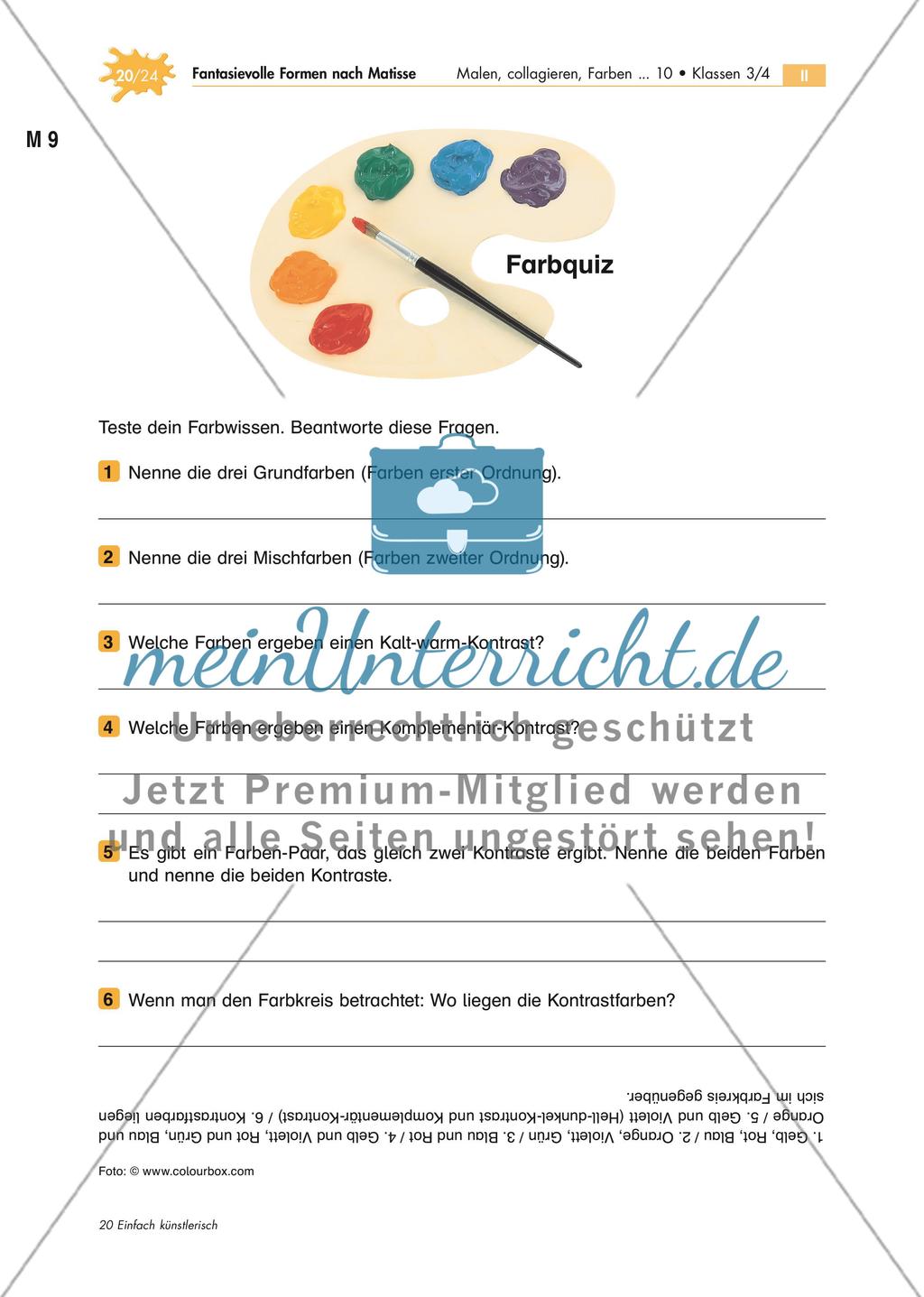 Malen mit der Schere: Fantasievolle Formen nach Matisse Preview 20