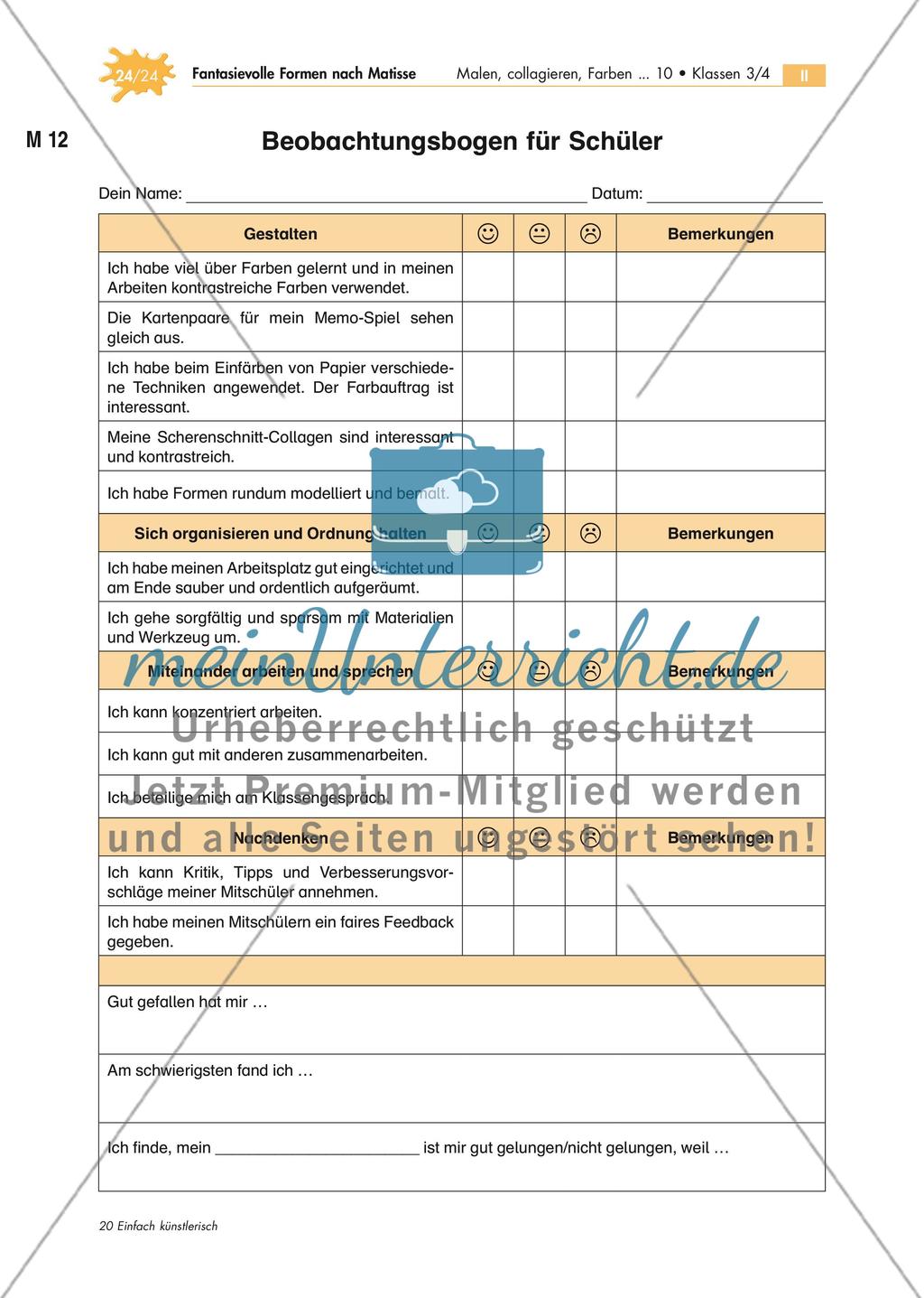 Malen mit der Schere: Fantasievolle Formen nach Matisse Preview 24