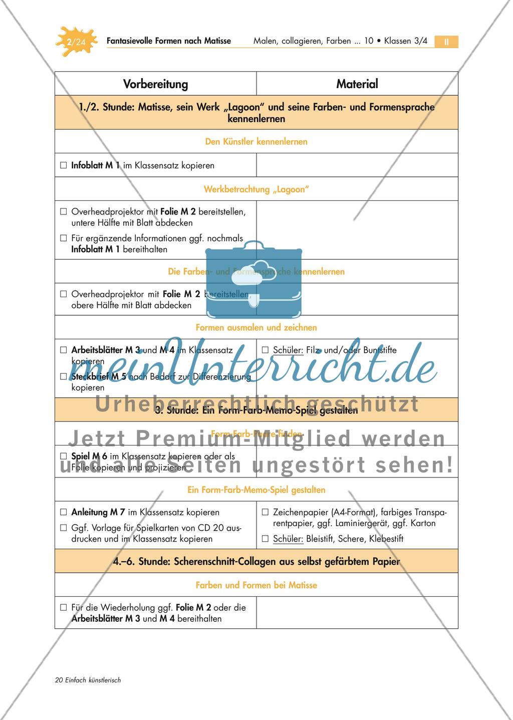 Malen mit der Schere: Fantasievolle Formen nach Matisse Preview 2