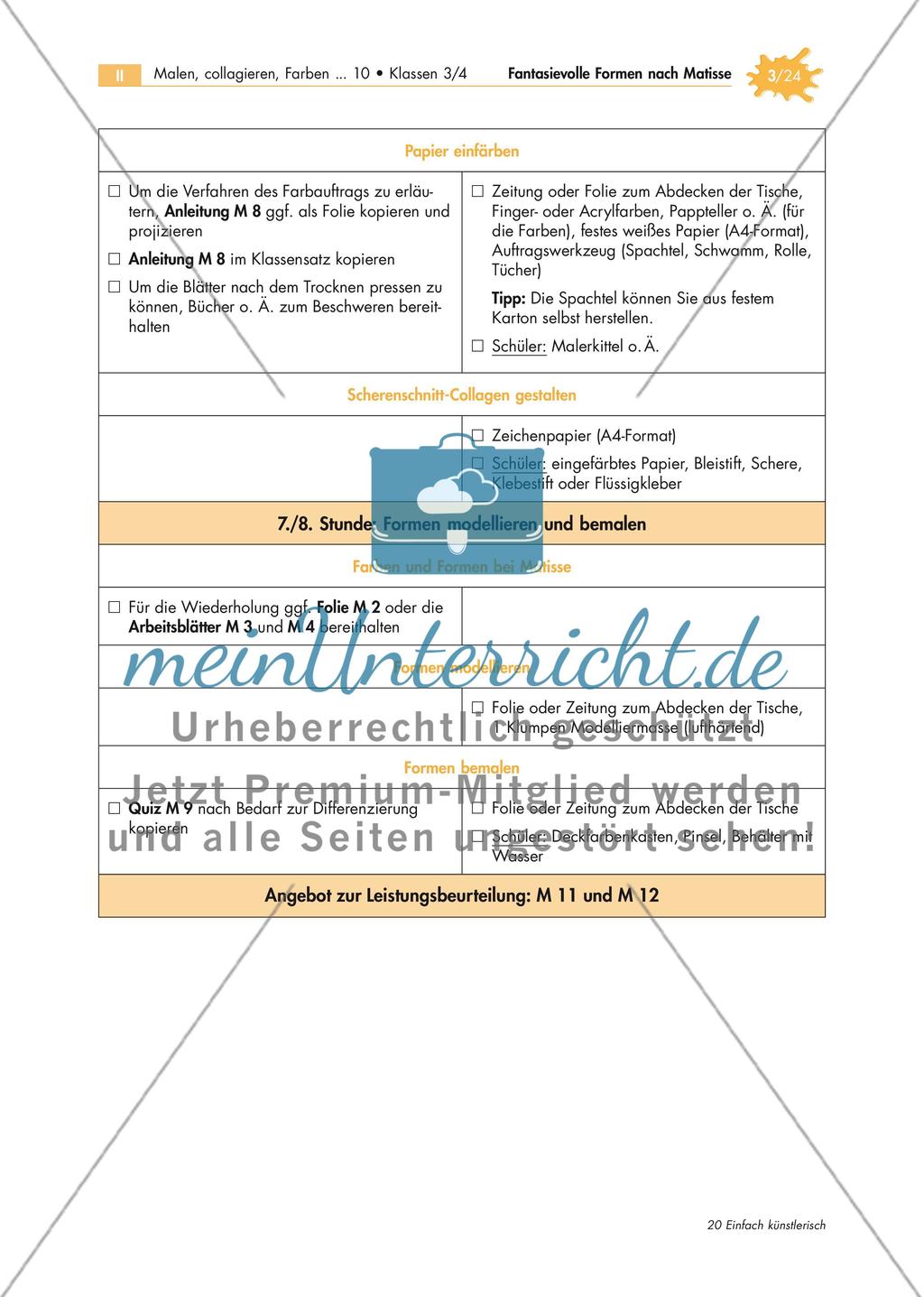 Malen mit der Schere: Fantasievolle Formen nach Matisse Preview 3