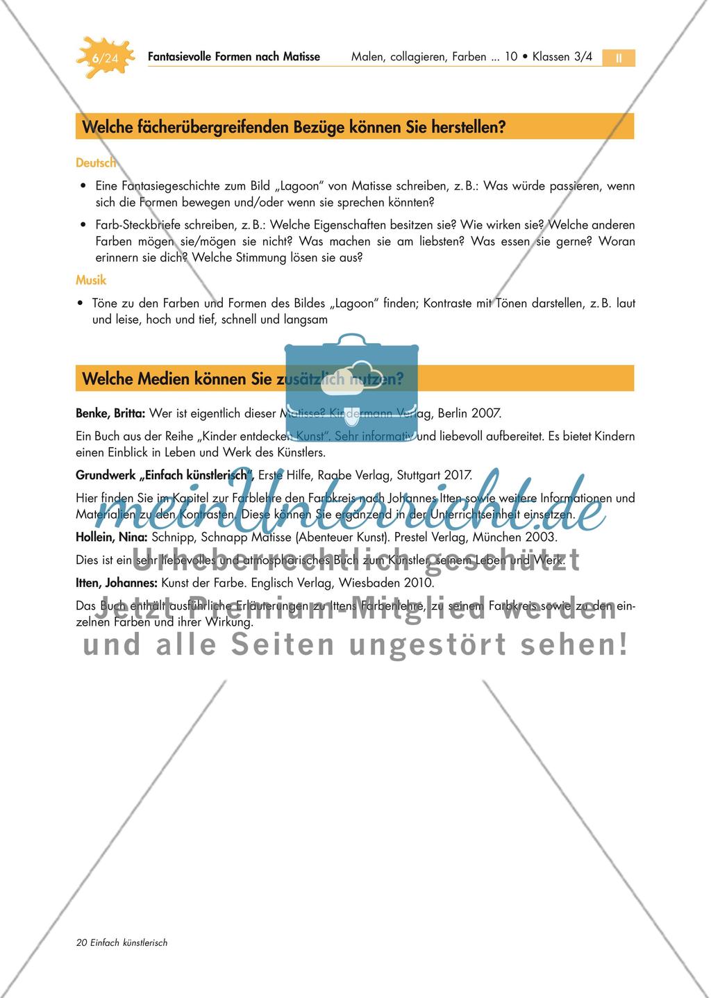 Malen mit der Schere: Fantasievolle Formen nach Matisse Preview 6