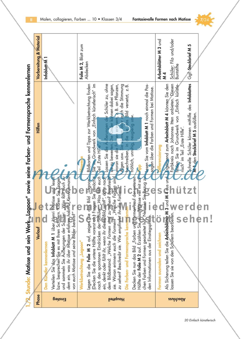 Malen mit der Schere: Fantasievolle Formen nach Matisse Preview 7