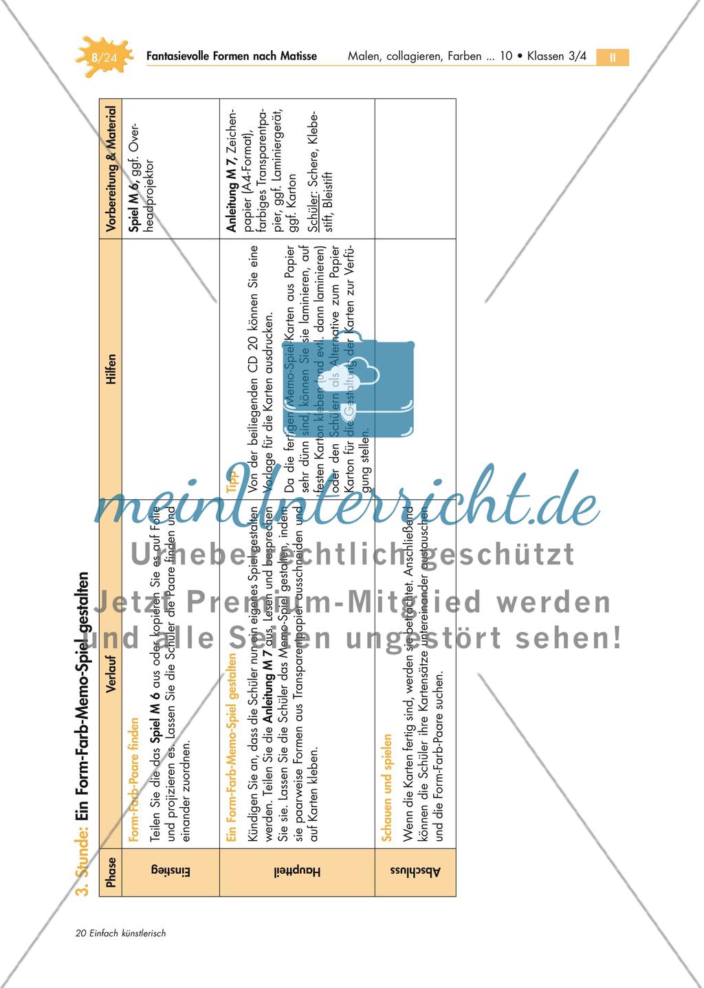 Malen mit der Schere: Fantasievolle Formen nach Matisse Preview 8