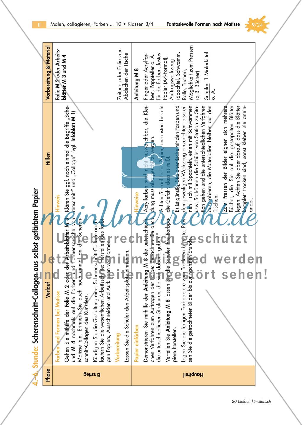 Malen mit der Schere: Fantasievolle Formen nach Matisse Preview 9
