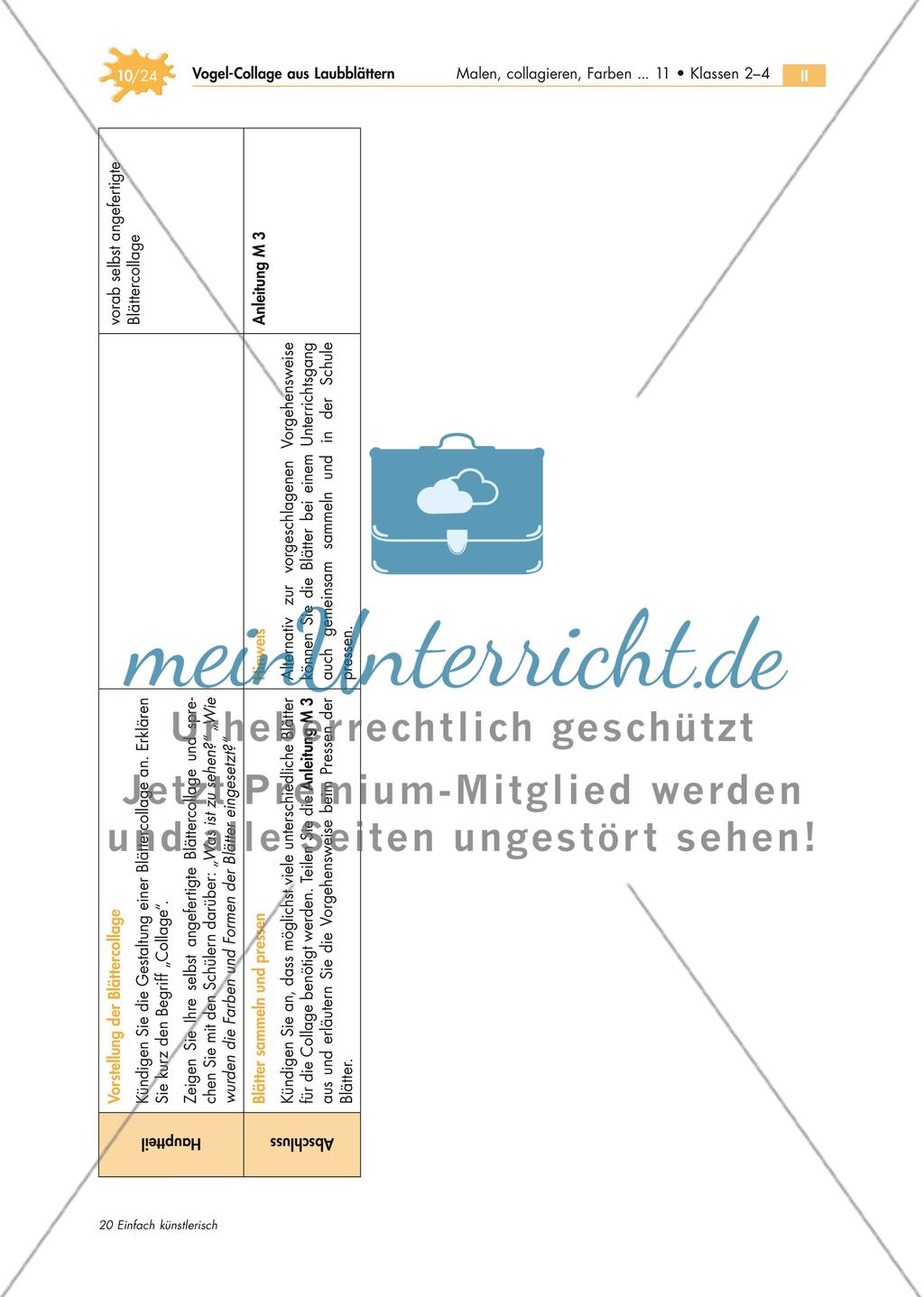 Vogel-Collage aus gepressten Laubblättern Preview 10
