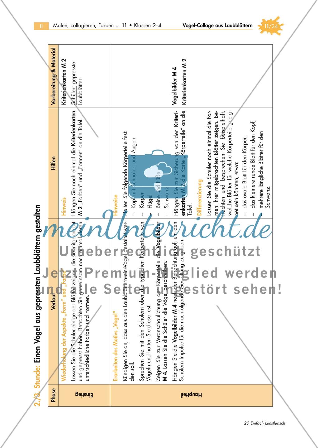 Vogel-Collage aus gepressten Laubblättern Preview 11