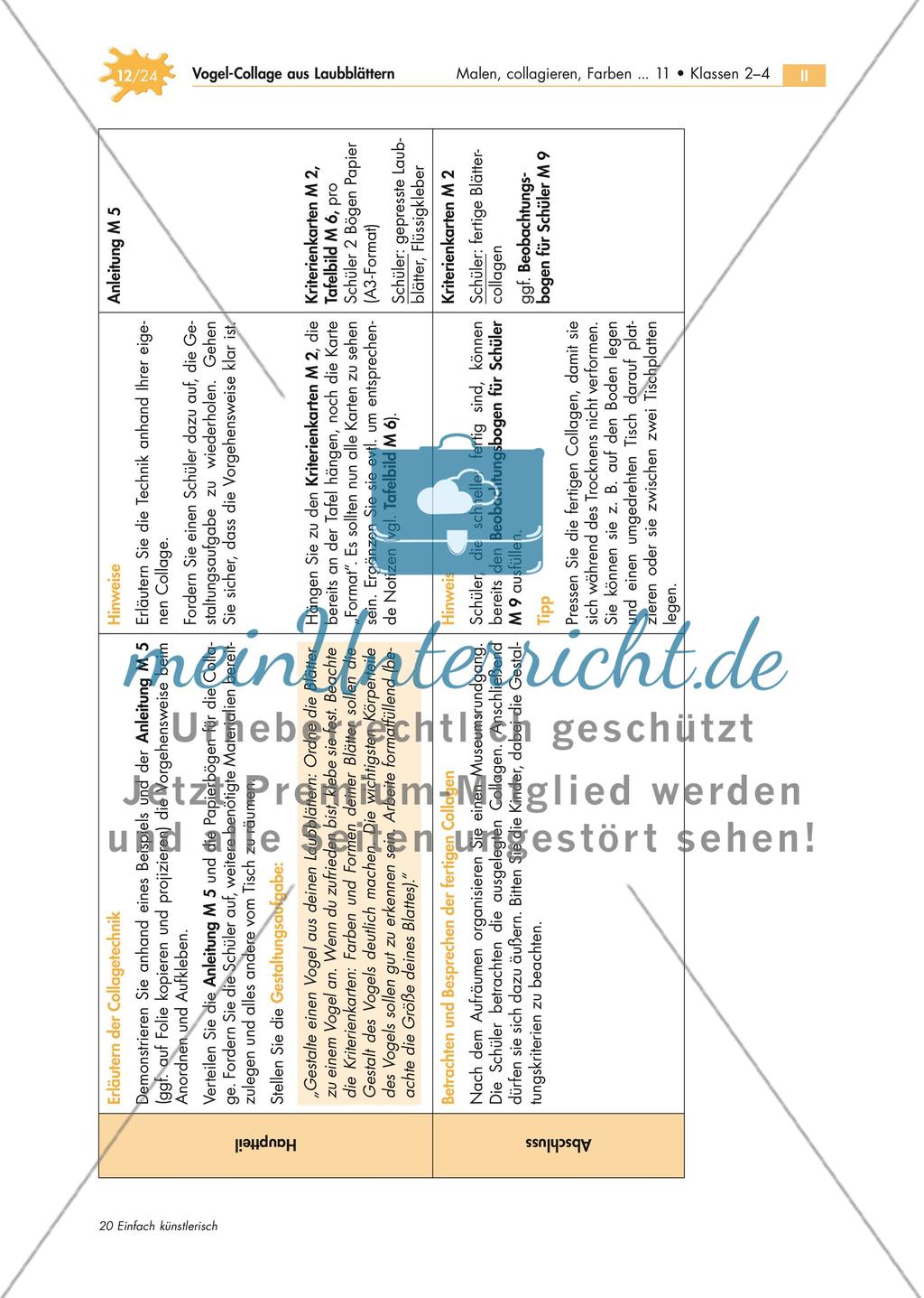 Vogel-Collage aus gepressten Laubblättern Preview 12