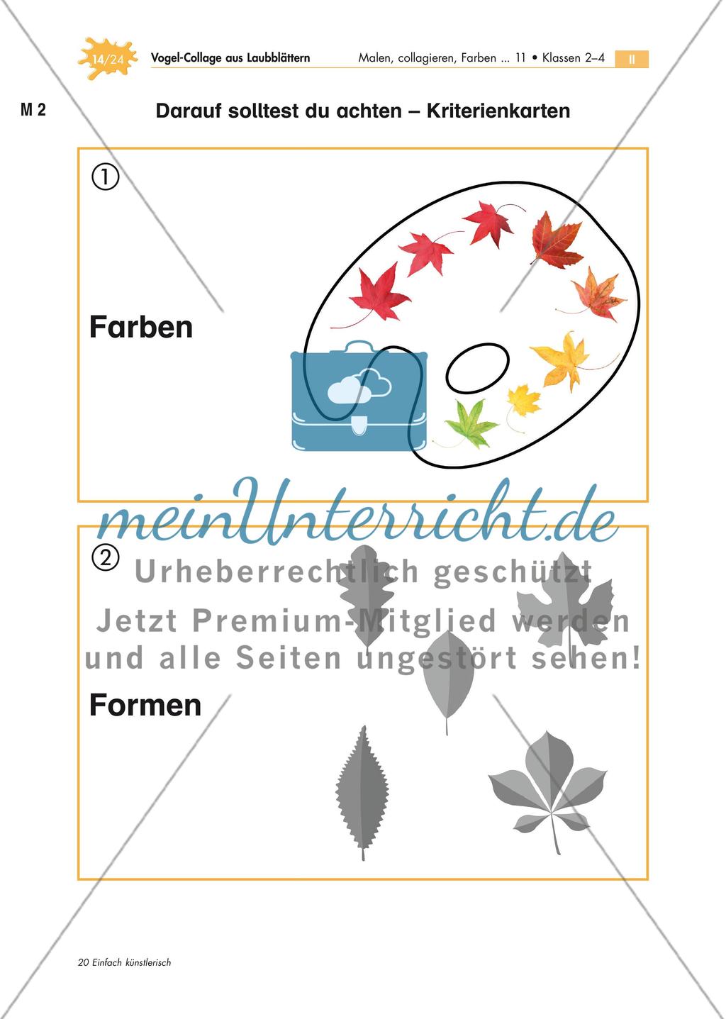 Vogel-Collage aus gepressten Laubblättern Preview 14