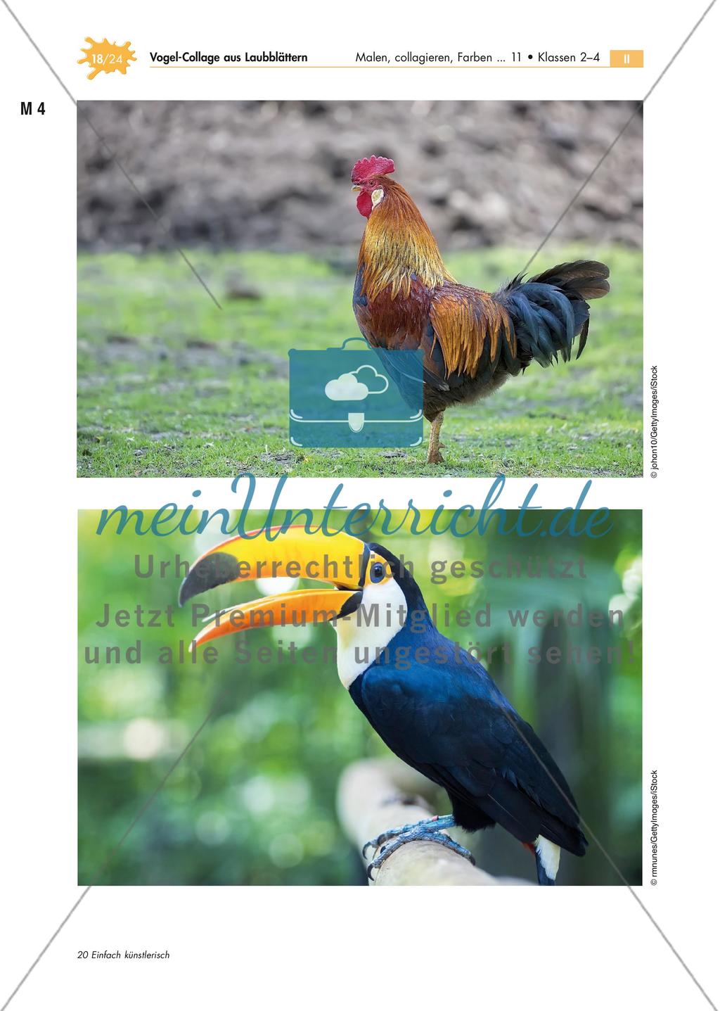 Vogel-Collage aus gepressten Laubblättern Preview 18