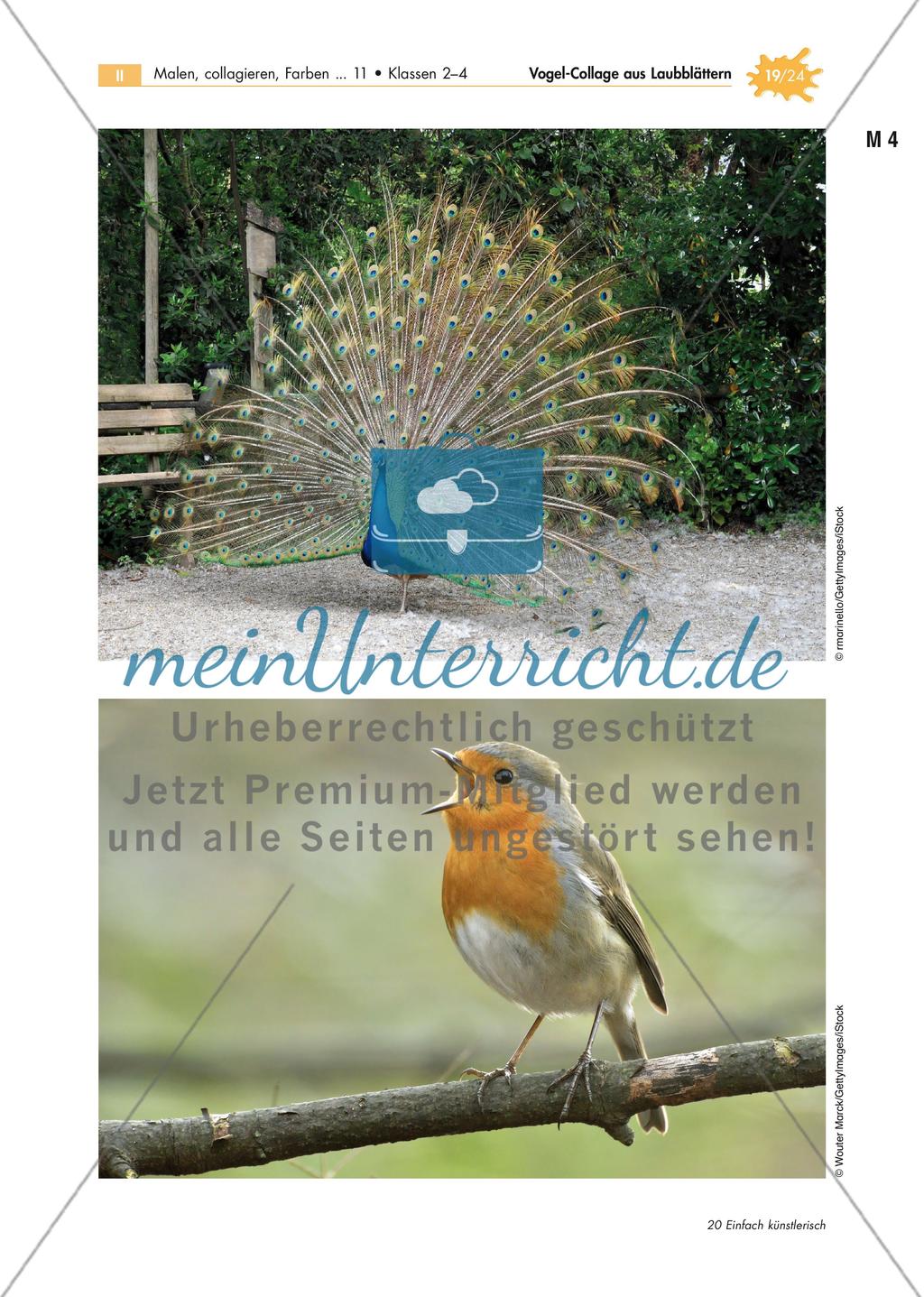 Vogel-Collage aus gepressten Laubblättern Preview 19