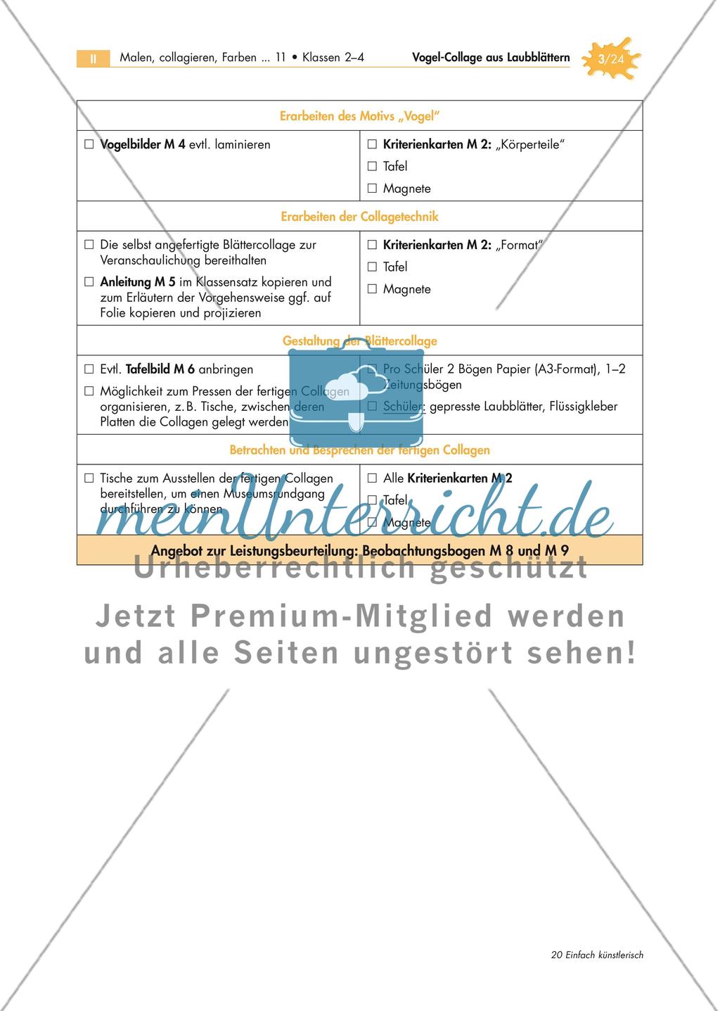 Vogel-Collage aus gepressten Laubblättern Preview 3