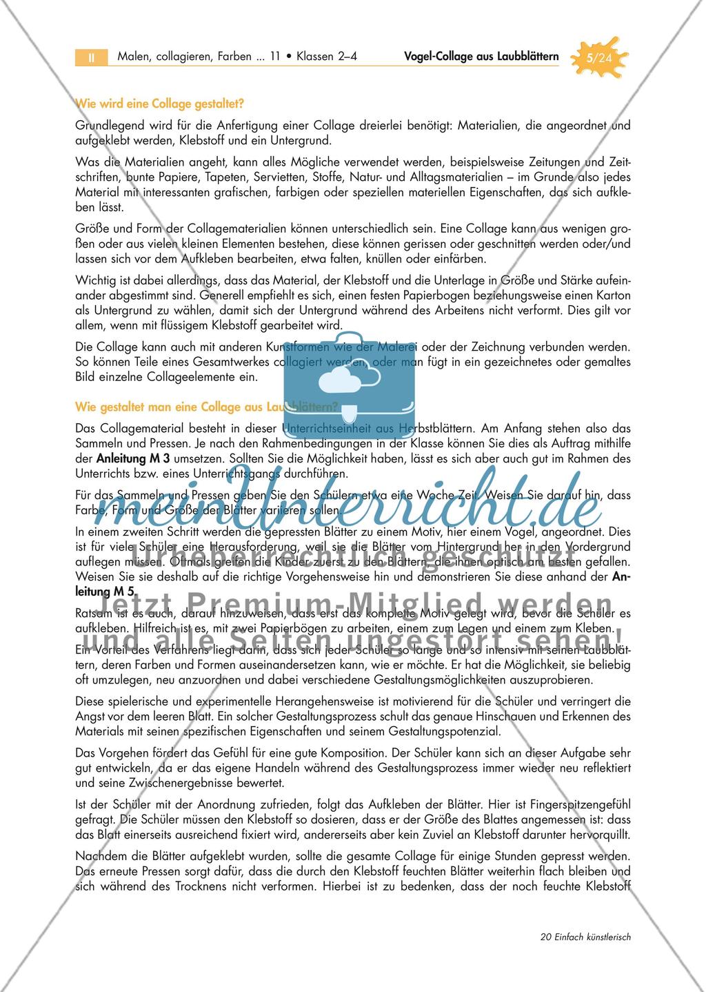 Vogel-Collage aus gepressten Laubblättern Preview 5