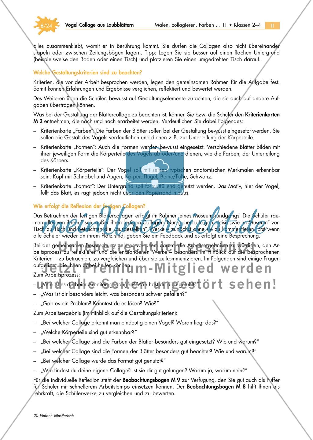 Vogel-Collage aus gepressten Laubblättern Preview 6