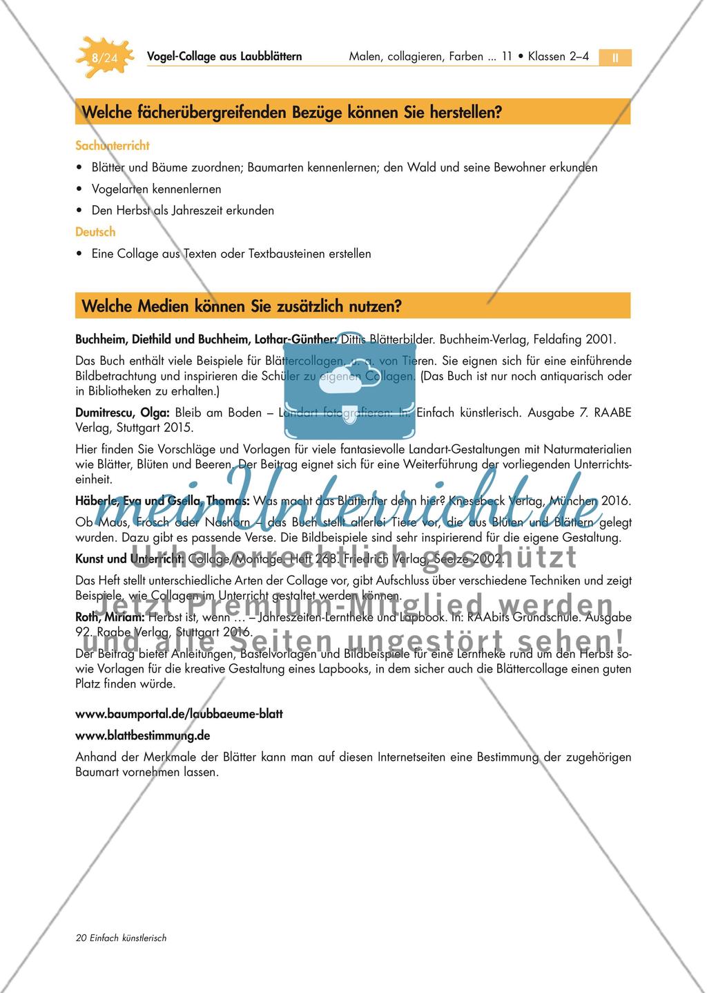 Vogel-Collage aus gepressten Laubblättern Preview 8