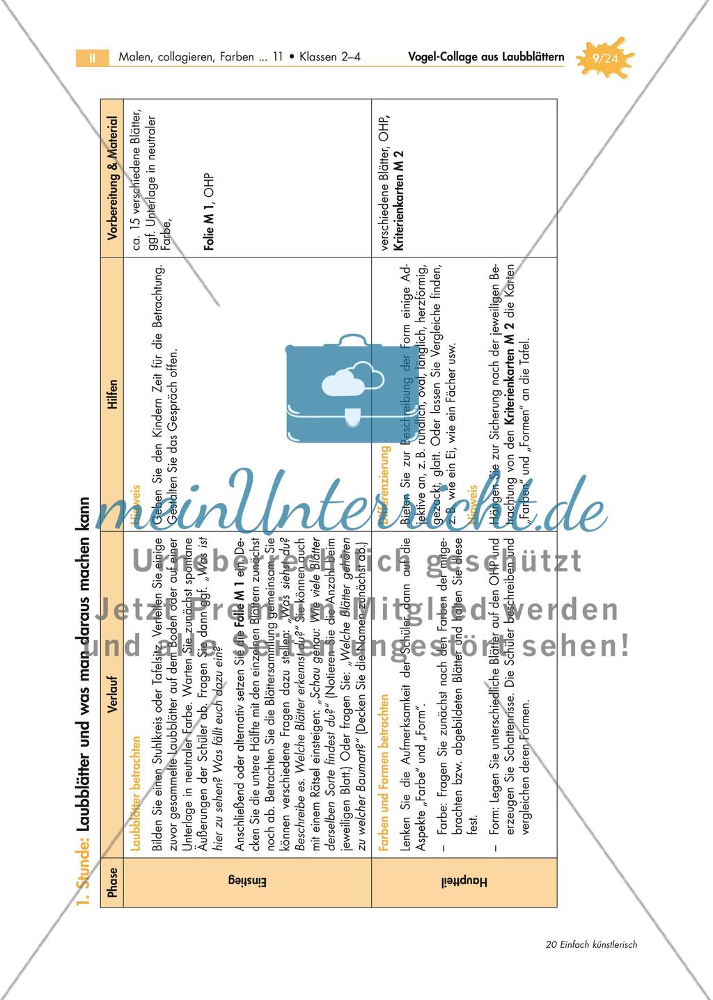 Vogel-Collage aus gepressten Laubblättern Preview 9